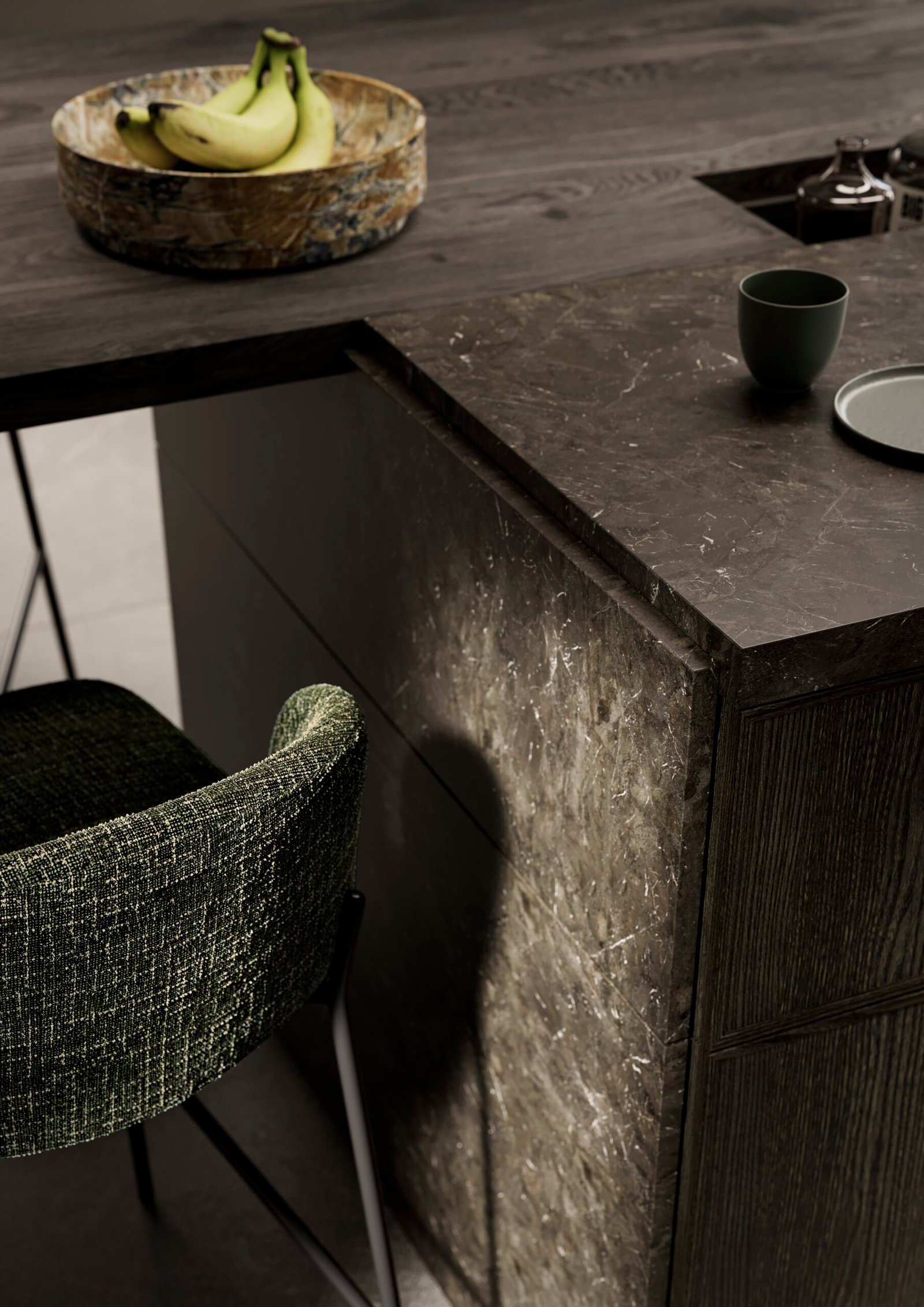 Plan de travail en pierre de cuisine haut de gamme